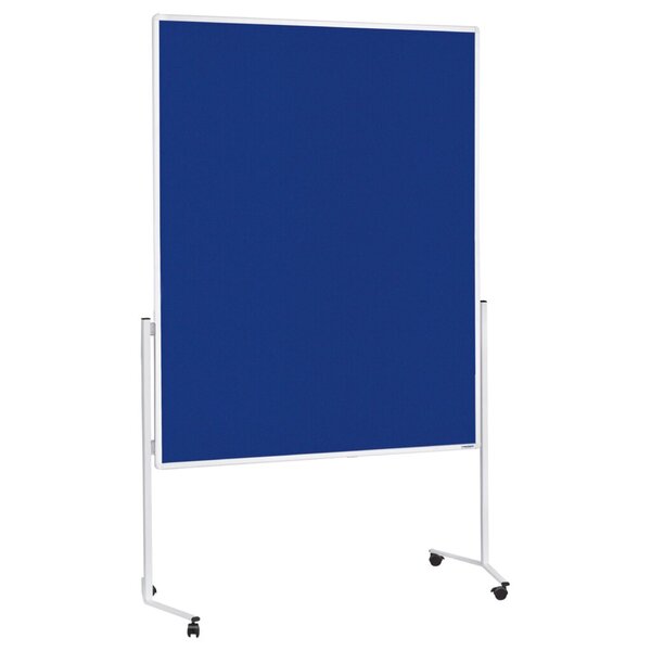 Image Moderationstafel Einteilig Filz blau Alurahmen weiß 1500x1200mm