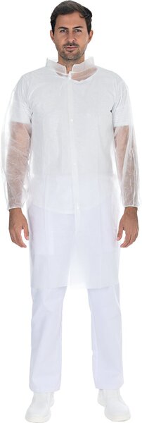 Image Besucherkittel Light mit Druckknöpfen PP, weiß, Gr. XL, 110 x 130 cm