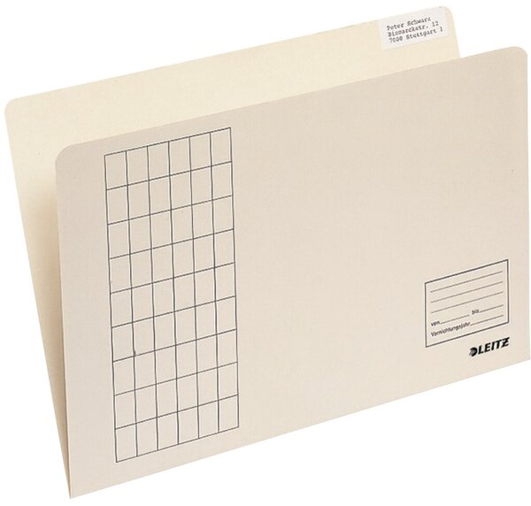 Image Einstellmappe vert.Kraftkarton chamoi mit Gitterdruck und Schlitzstanzung