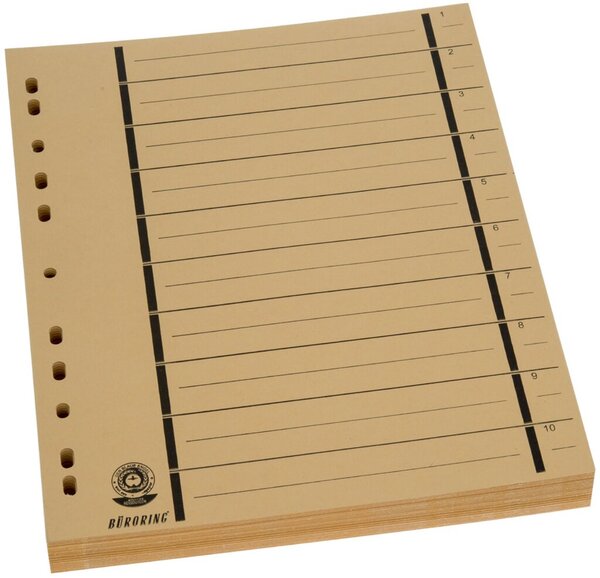 Image Büroring Trennblätter A4 gelb vollfarbig, schwarzer Orgadruck