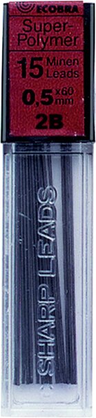 Image Ecobra Feinminen 0,5mm, 2B, schwarz passend für alle Druckbleistifte