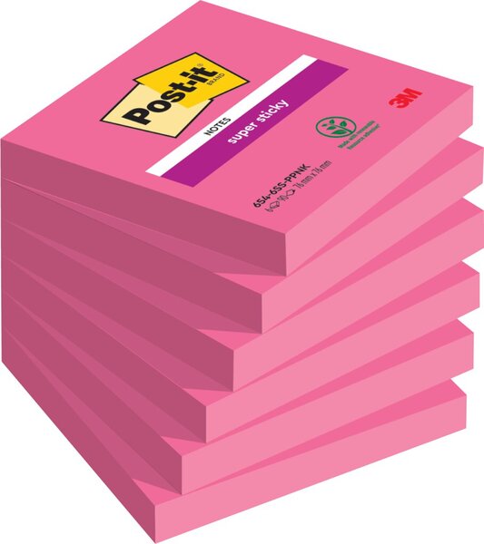 Image Post-it® Super Sticky Notes 76x76mm 6x90Bl powerpink