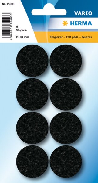 Image Filzgleiter schwarz 28 mm 8 St 1Pack