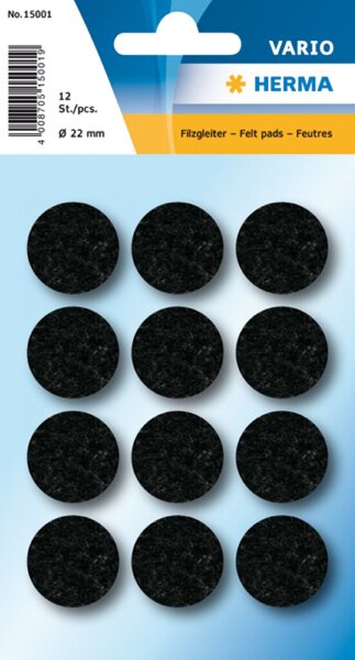 Image Filzgleiter schwarz 22 mm 12 St 1Pack