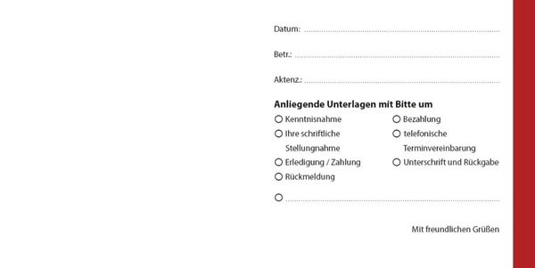 Image Übersendungszettel ohne Beruf (B x H) 210 x 105,