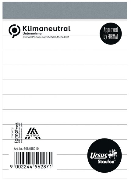 Image Notizblock ohne Deckblatt, A7, 48 Blatt, liniert, 60g/qm