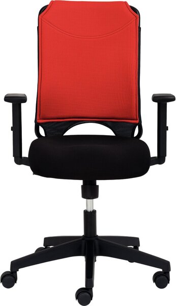 Image Drehstuhl 2333, mit Armlehnen, rot Sitz schwarz gepolstert