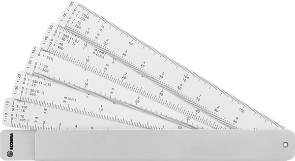Image Fächermaßstab im Aluminium-Etui 5 Kunststoffstreifen # 724710