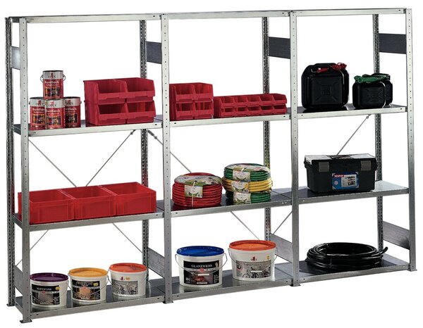 Image Steckregal Grundregal Set V150 Meta mit 4 Böden Tragkraft a 150kg