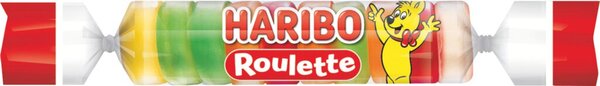 Image Haribo Fruchtgummi ROULETTE, Rolle 10 Fruchtgummi-Scheiben mit Frucht-