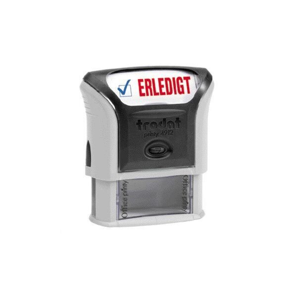 Image Stempel Printy Motiv/Text ERLEDIGT Abdruck: blau/rot 46x17mm