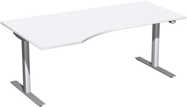Image Schreibtisch Elektro-Hubtisch rechts B1800xT800xH650-1250mm, weiß/silber