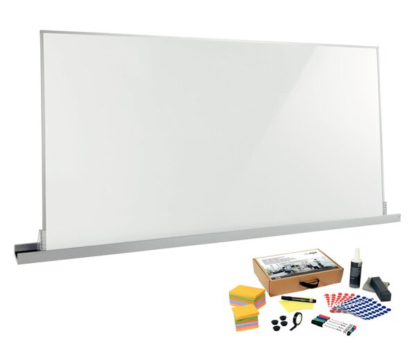 Image Meet up-Bundle Wall rail bestehend aus 1x MU020 Agiles Whiteboard 90x180 cm