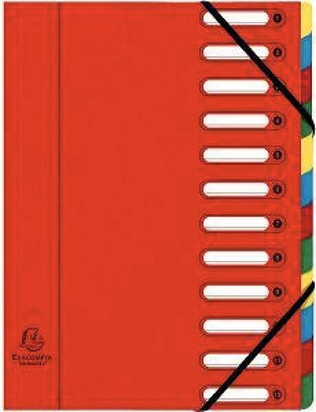 Image Eckspann-Ordnungsmappe 12 Fächer rot 425g/qm Manila Karton, Innenfach