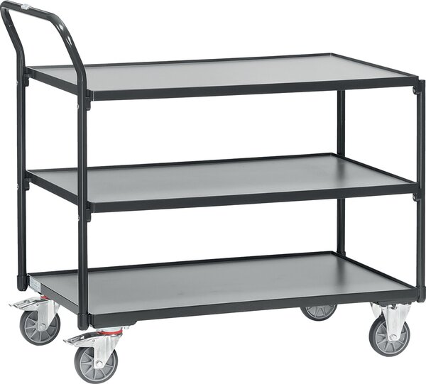 Image Tischwagen 2750-7016 3 Böden 300kg anthrazit, Ladefläche 850 x 500 mm
