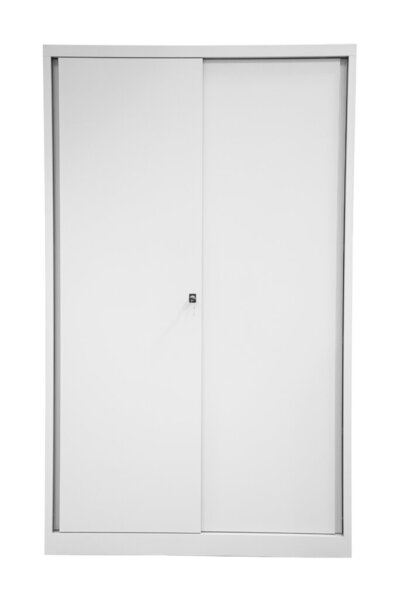 Image Schiebetürenschrank ECO, 3 Fachböden 4 Ordnerhöhen, lichtgrau