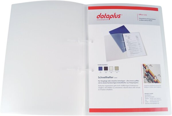 Image Schnellhefter Dataplus PP transparent mit Hefterstiften