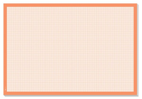 Image Papier-Schreibunterlage, Graph 80g millimeterkariert, weiß/orange