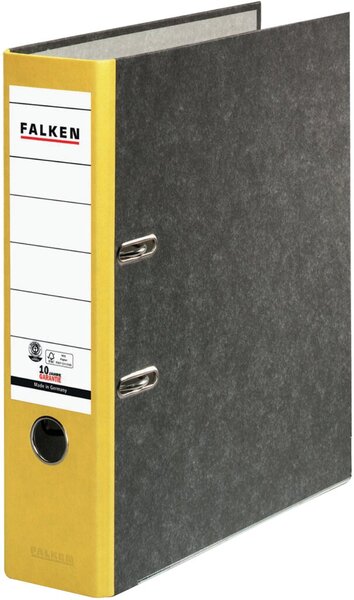 Image Ordner Wolkenmarmor A4 80mm gelb, farbiger Rücken, Recycling