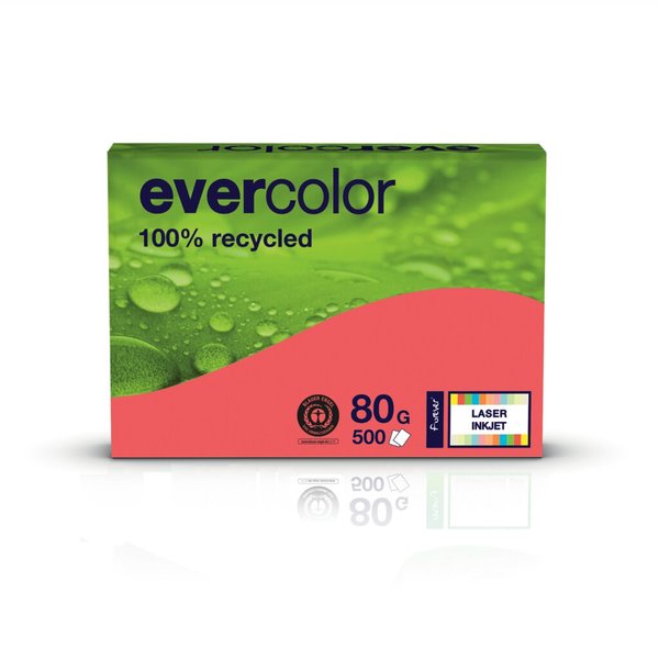 Image Kopierpapier Evercolor himbeerrot, A4 80 g/qm, aus 100 % Altpapier
