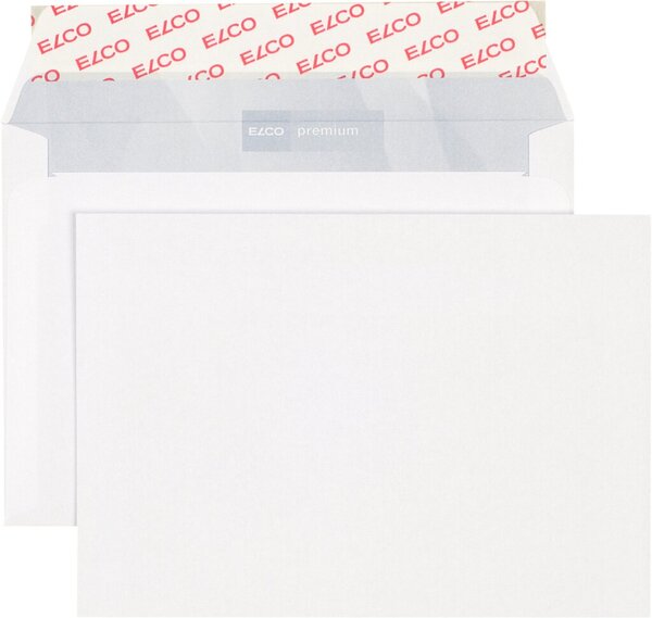 Image Briefumschlag hochweiss mit grauem Innendruck, C6, 100 g, Haftklebung.