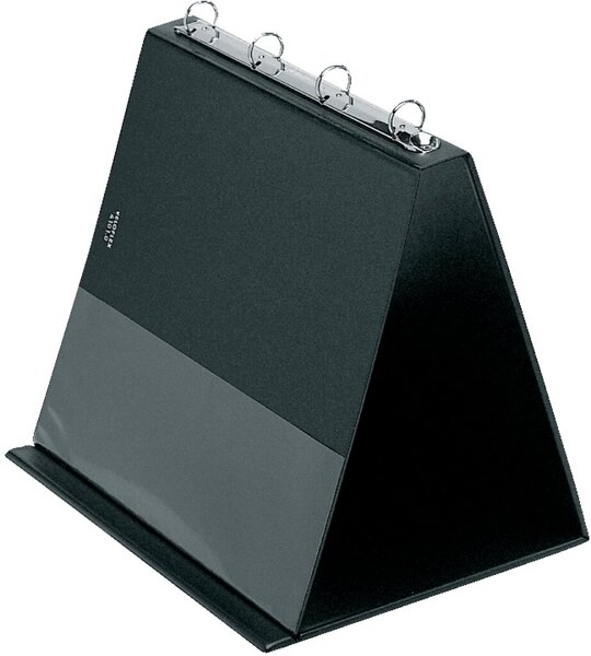 Image Tischflipchart A4 quer schwarz 4-Ring Ø 20mm inkl. 10 Hüllen