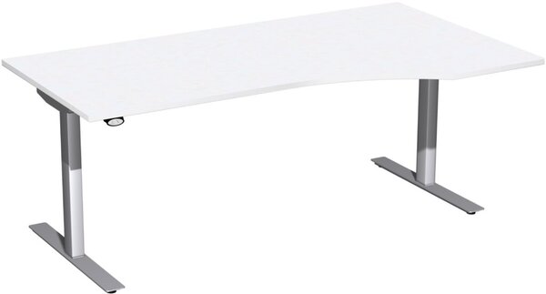 Image Schreibtisch Elektro-Hubtisch rechts B1800xT800xH650-1250mm, weiß/silber