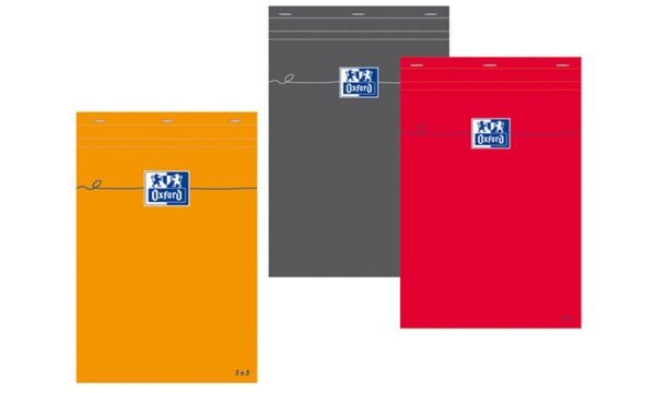 Image Oxford Notizblock, DIN A6, kariert, 80 Blatt, grau (5401483)