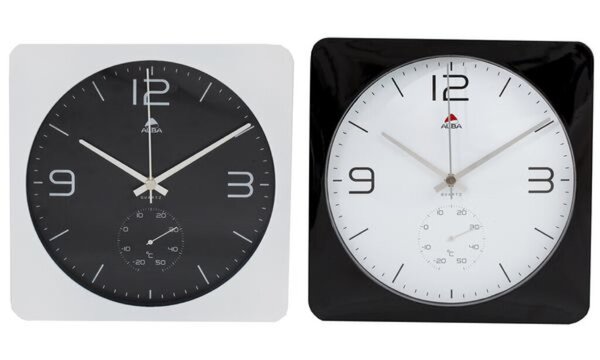 Image ALBA Wanduhr HORDUO N, mit Thermo meter, schwarz (74800029)