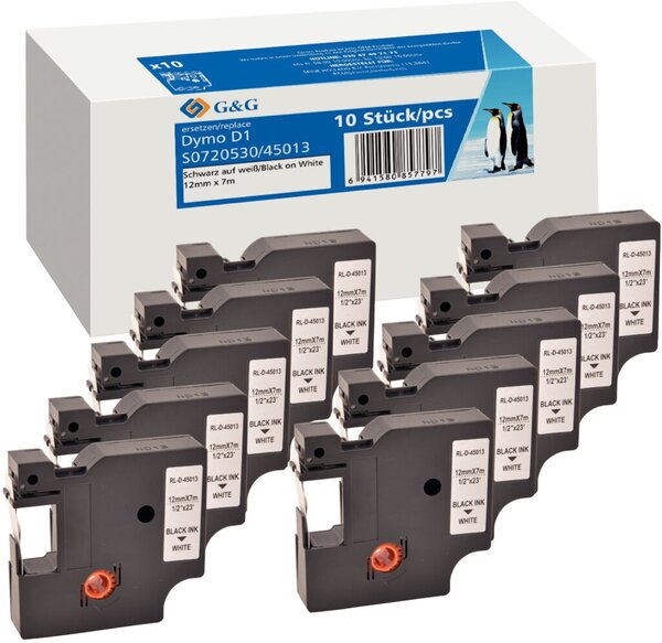 Image Schriftband Vorteilspack, 12 mm x 7 m, kompatibel zu 45013/S0720530,