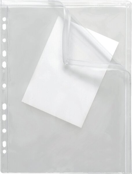 Image Doppel-Zipbeutel mit Abheftrand farblos klar transparent