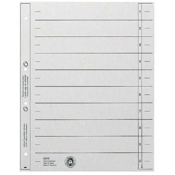 Image Trennblätter Karton A4 grau Lochung geöst