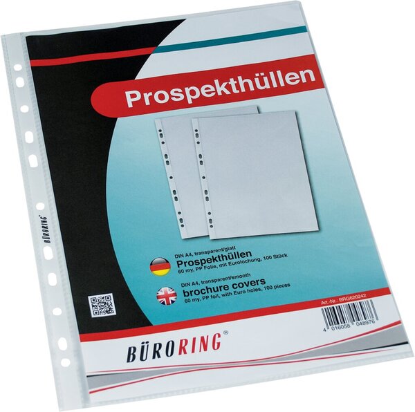 Image Büroring Prospekthülle A4 PP-Folie 60my glatt, glasklar,