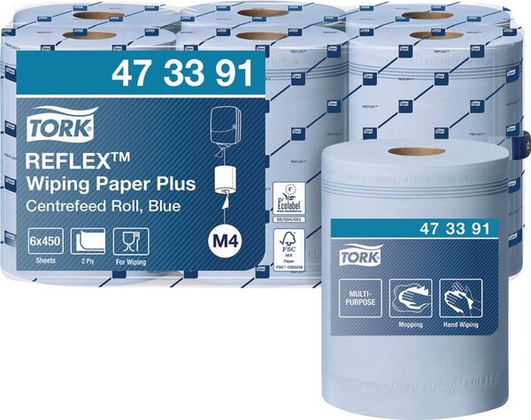 Image Reflex starke Mehrzweck-Papierwisch- tücher, blau, M4 Sytem