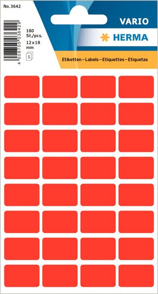 Image Etikett 12x19mm Vielzweck rot 160Et 1Pack