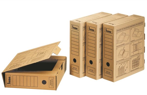 Image Archivbox Standard natron, für A4, mit Steckverschluss und Griffloch,