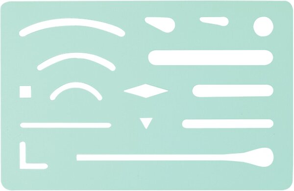 Image Ecobra Radierschablone, 15 Aus- schnitte, rostfreier Federstahl,