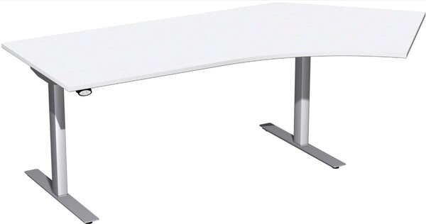 Image Schreibtisch Elektro-Hubtisch rechts B2166xT1130xH650-1250mm, weiß/silber