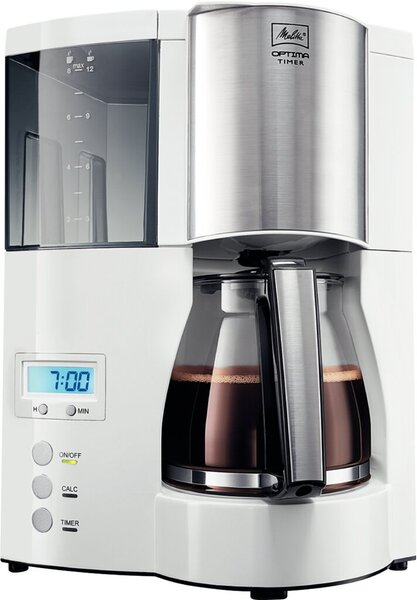 Image Kaffeemaschine Oprima Timer weiß- edelstahl, Glaskanne für 8-12 Tassen