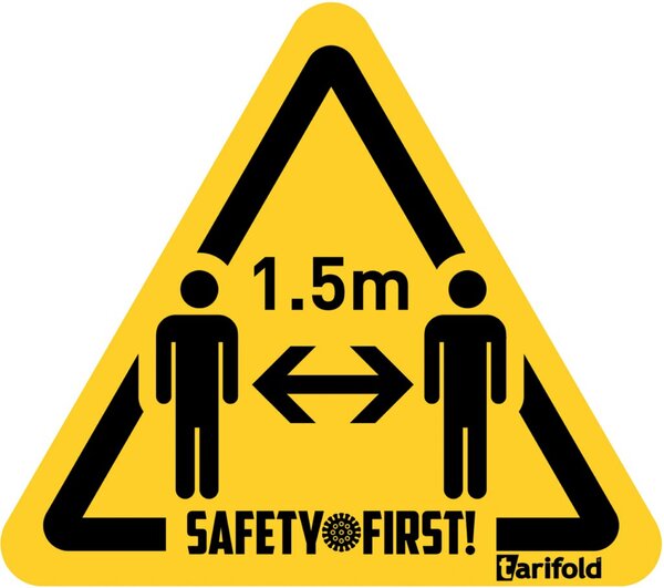 Image Warnaufkleber Bitte Abstand halten, gelb/schwarz, 150x170mm