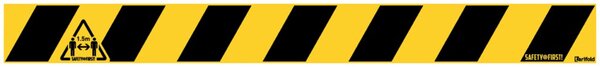 Image Bodenmarkierung Bitte Abstand halten, gelb/schwarz, 800x80mm