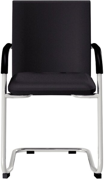 Image Besucherstuhl Classy, schwarz, verchromtes Gestell, gepolsterte
