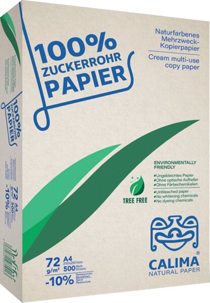 Image Kopierpapier Calima Zuckerrohrpapier, A4, 72g, 100% Tree Free, naturafarben