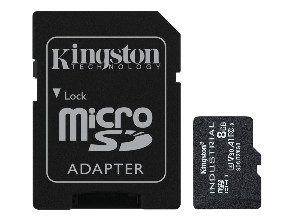 Image KINGSTON Card Kingston Ind. MicroSD +ADP  8GB pSLC