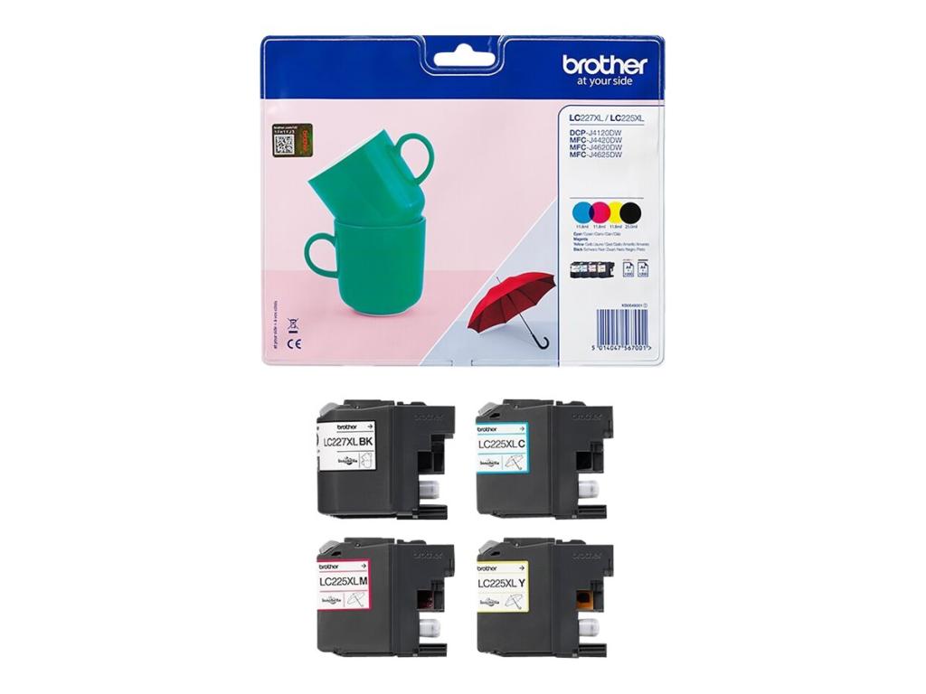 Image brother LC-227XL/LC-225XL  schwarz, cyan, magenta, gelb Druckerpatronen, 4er-Set