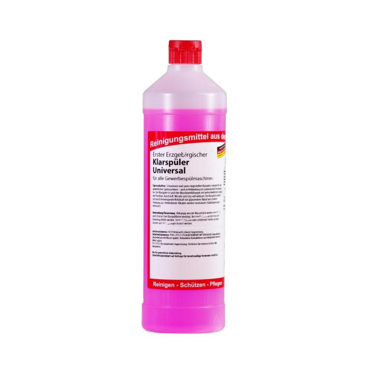 Image Erster Erzgebirgischer Klarspüler Universal |  1 Liter saurer Klarspüler für alle Gewerbespülmaschinen