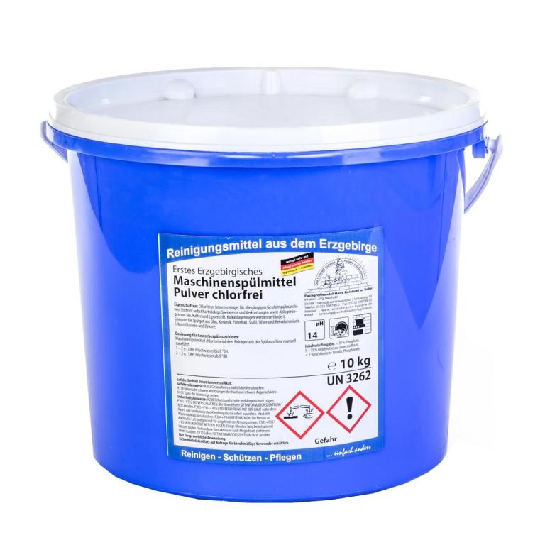 Image Erstes Erzgebirgisches Maschinenspülmittel Pulver chlorfrei | 10 kg Chlorfreier Intensivreiniger für alle gängigen Geschirrspülmaschinen