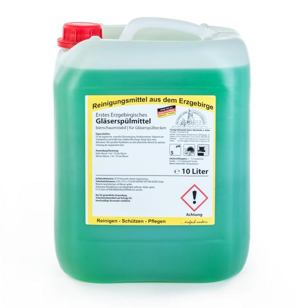 Image Erstes Erzgebirgisches Gläserspülmittel | 10 Liter bierschaumstabil, für Gläserspülbecken