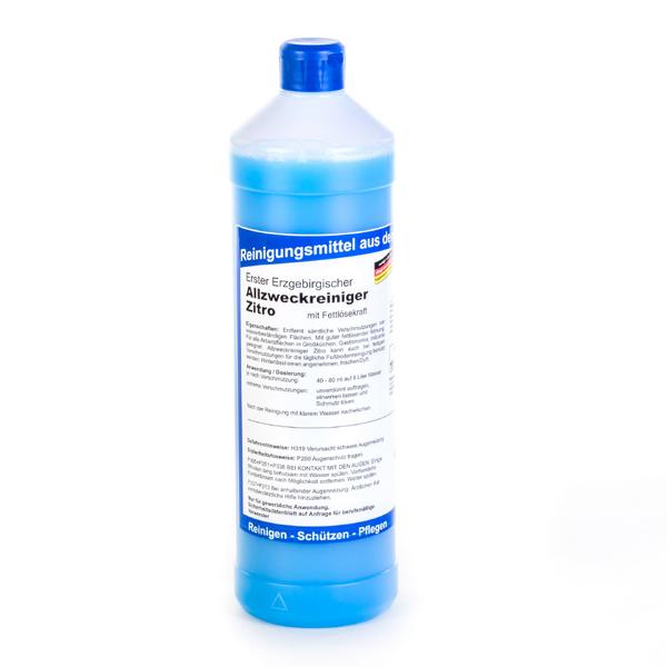 Image Erster Erzgebirgischer Allzweckreiniger Zitro, mit Fettlösekraft | 1 Liter für alle Arbeitsflächen in Großküchen, Gastronomie, Industrie geeignet