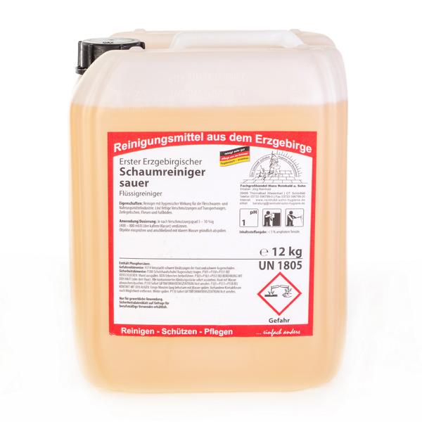 Image Erster Erzgebirgischer Schaumreiniger, sauer | 12 kg hygienischer Flüssigreiniger für die Fleischwaren- und Nahrungsmittelindustrie
